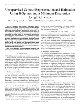 Unsupervised Contour Representation and Estimation Using B-Splines and a Minimum Description Length Criterion Mário A