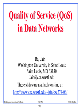 Quality of Service (Qos) in Data Networks