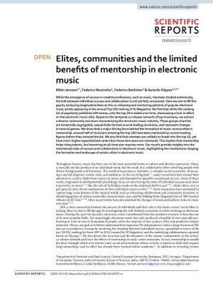 Elites, Communities and the Limited Benefits of Mentorship in Electronic