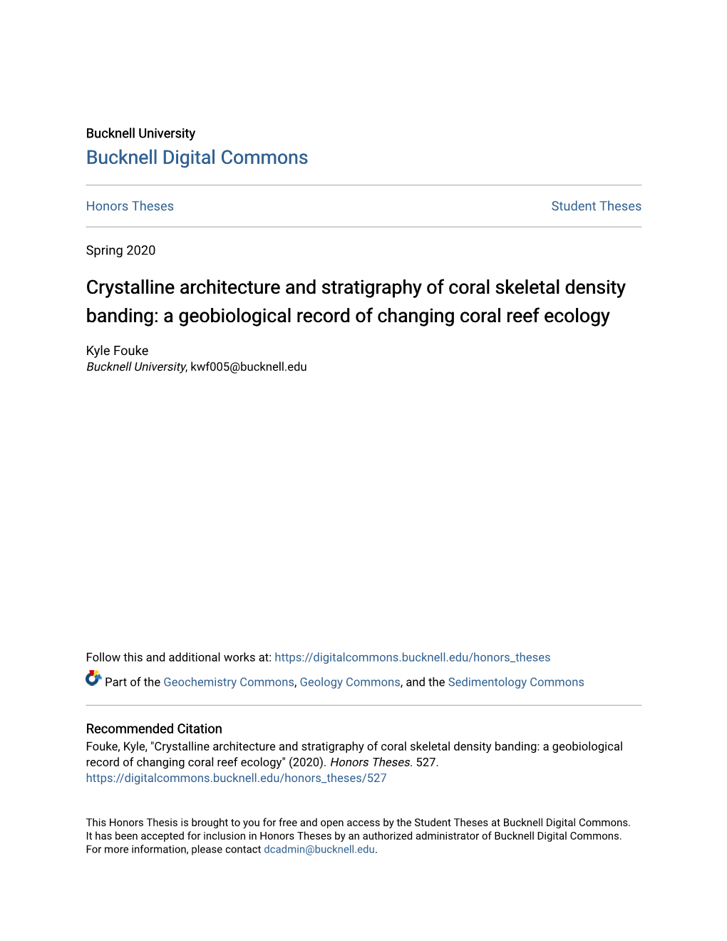 Crystalline Architecture and Stratigraphy of Coral Skeletal Density Banding: a Geobiological Record of Changing Coral Reef Ecology