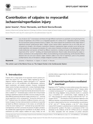 Contribution of Calpains to Myocardial Ischaemia/Reperfusion Injury