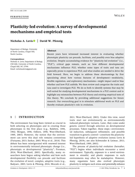 Plasticity‐Led Evolution: a Survey of Developmental Mechanisms and Empirical Tests