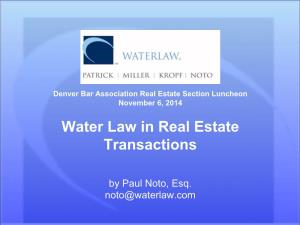Water Law in Real Estate Transactions