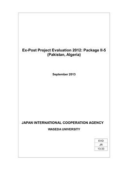 Ex-Post Project Evaluation 2012: Package II-5 (Pakistan, Algeria)