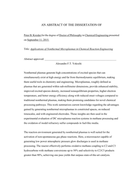 Applications of Nonthermal Microplasmas in Chemical Reaction Engineering