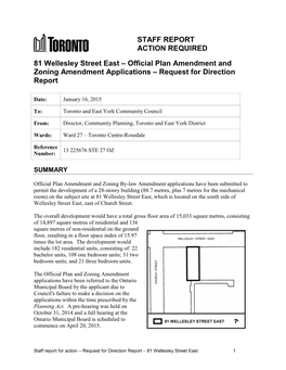 81 Wellesley Street East – Official Plan Amendment and Zoning Amendment Applications – Request for Direction Report