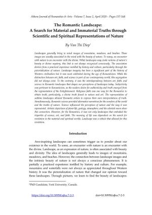 The Romantic Landscape: a Search for Material and Immaterial Truths Through Scientific and Spiritual Representations of Nature