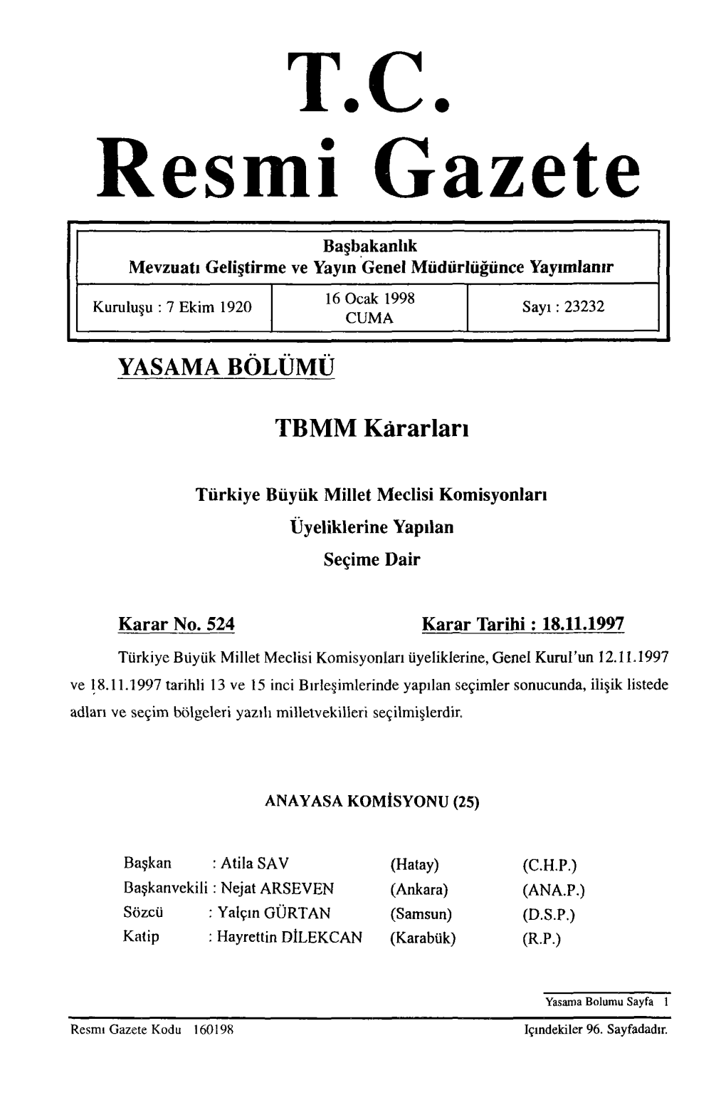 T.C. Resmi Gazete