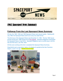 1965 Spaceport News Summary Final