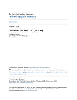The Role of Teachers in School Safety