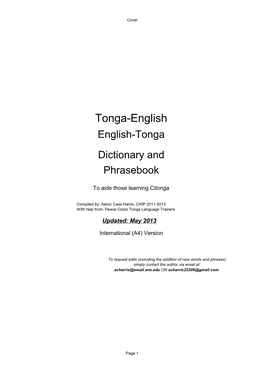 Tonga-English English-Tonga Dictionary and Phrasebook