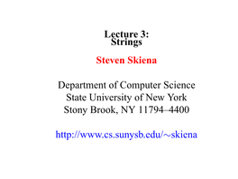 Strings Steven Skiena