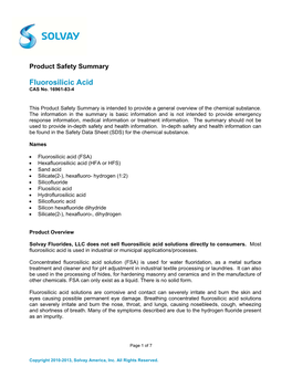 Fluorosilicic Acid CAS No