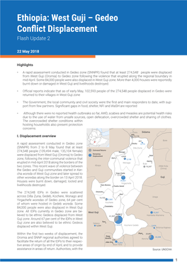 Ethiopia: West Guji – Gedeo Conflict Displacement Flash Update 2