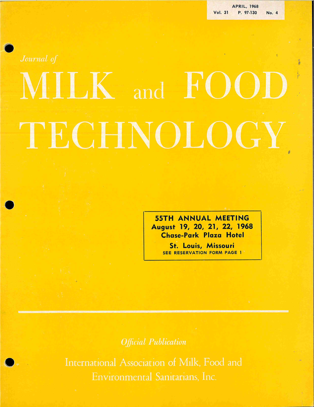 55TH ANNUAL MEETING August 19, 20, 21, 22, 1968 Chase-Park Plaza Hotel St