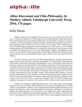 Abbas Kiarostami and Film-Philosophy, by Mathew Abbott