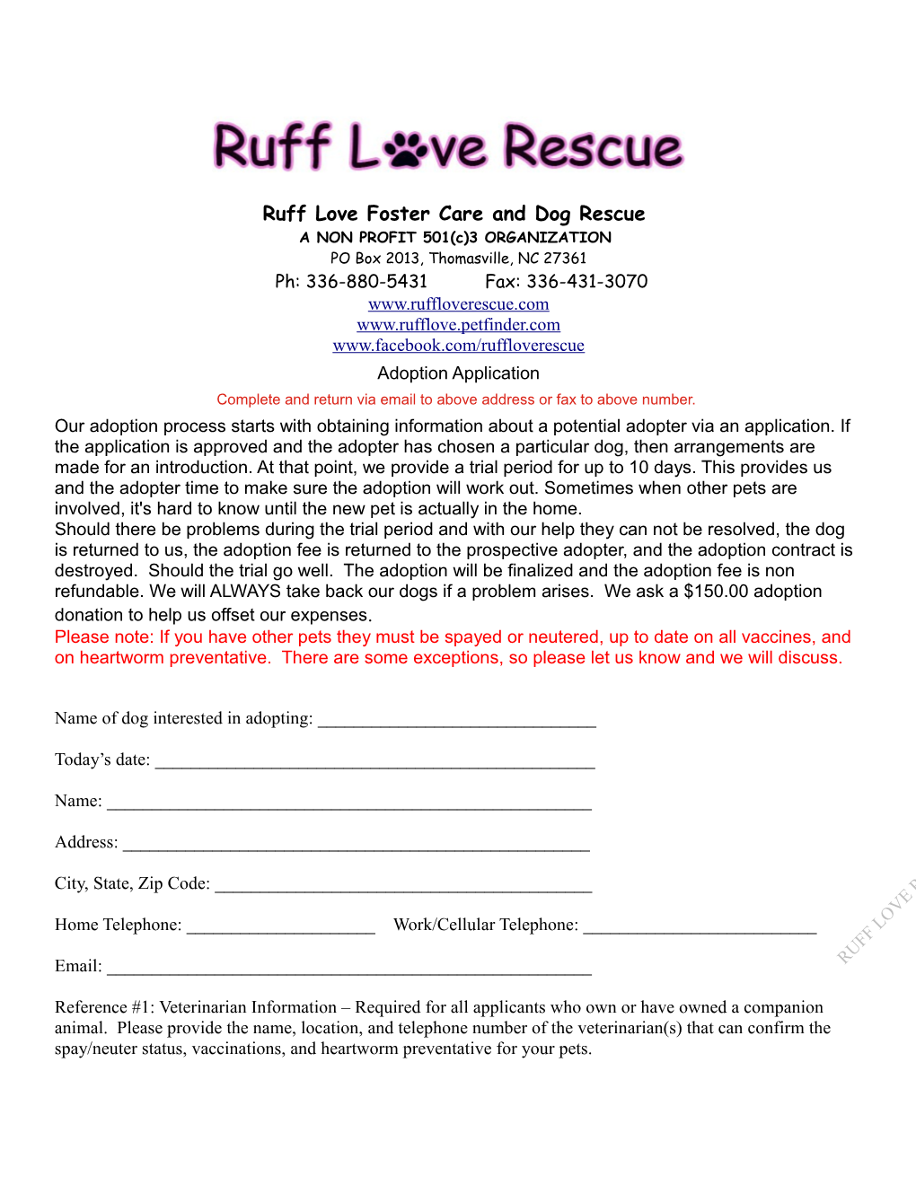 Ruff Love Foster Care and Dog Rescue