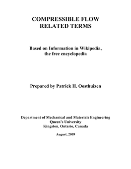 Compressible Flow Related Terms