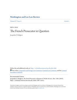 The French Prosecutor in Question, 67 Wash