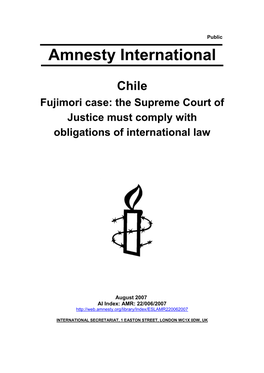 Fujimori Case: the Supreme Court of Justice Must Comply with Obligations of International Law