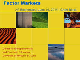 Factor Markets AP Economics | June 19, 2014 | Grant Black