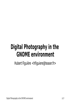 Digital Photography in the GNOME Environment