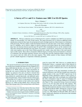 A Survey of N Iv and O Iv Features Near 3400 A˚ in O2–O5 Spectra