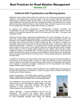 California DOT Fog Detection and Warning System