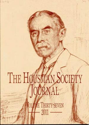 The Housman Society Journal Vol.37 (Dec 2011)
