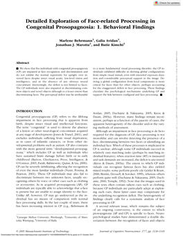 Detailed Exploration of Face-Related Processing in Congenital Prosopagnosia: 1