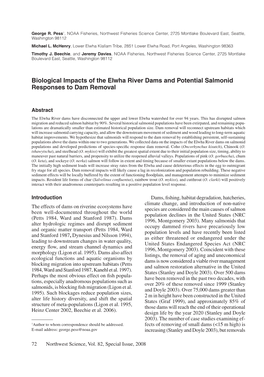Biological Impacts of the Elwha River Dams and Potential Salmonid Responses to Dam Removal