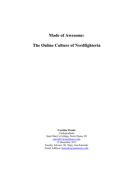 Made of Awesome: the Online Culture Of