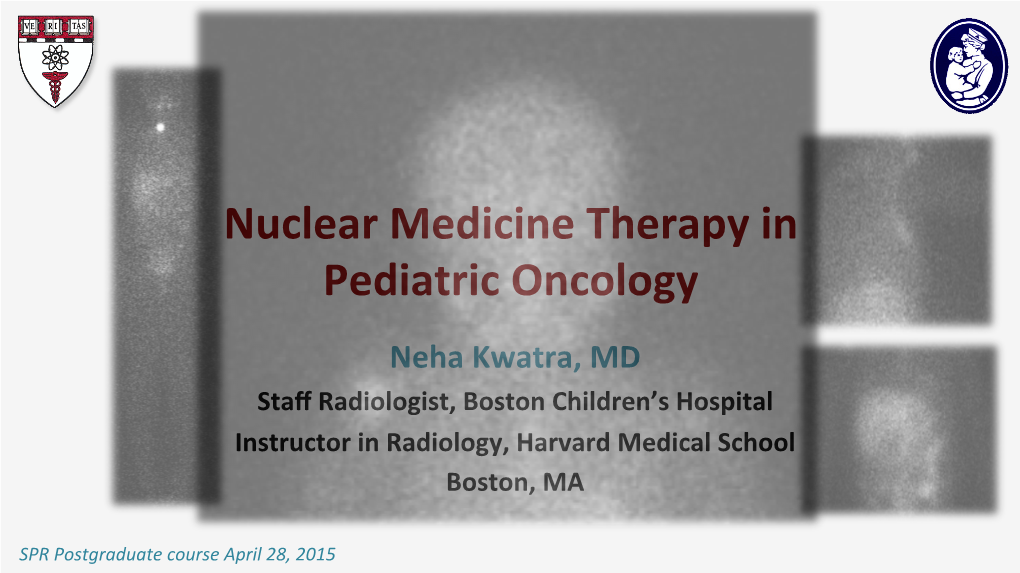 Nuclear Medicine Therapy in Pediatric Oncology