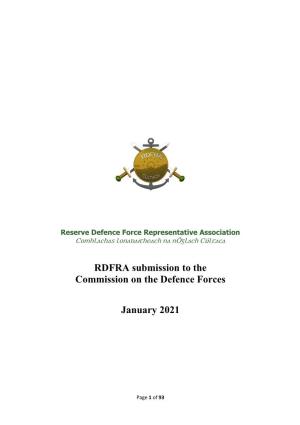 RDFRA Submission to the Commission on the Defence Forces
