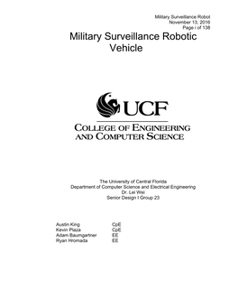 Military Surveillance Robotic Vehicle