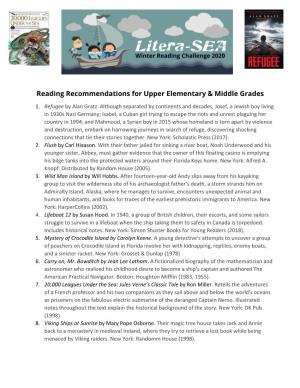 Reading Recommendations for Upper Elementary & Middle Grades