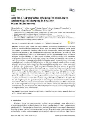 Airborne Hyperspectral Imaging for Submerged Archaeological Mapping in Shallow Water Environments