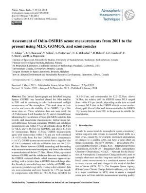 Assessment of Odin-OSIRIS Ozone Measurements from 2001 to the Present Using MLS, GOMOS, and Ozonesondes