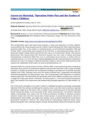 'Operation Pedro Pan and the Exodus of Cuba's Children'
