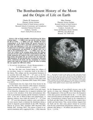 The Bombardment History of the Moon and the Origin of Life on Earth