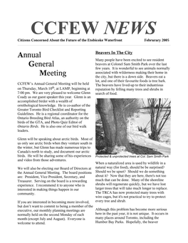 CCFEW NEWS Citizens Concerned About the Future of the Etobicoke Waterfront Februrary 2005