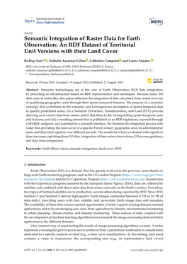 Semantic Integration of Raster Data for Earth Observation: an RDF Dataset of Territorial Unit Versions with Their Land Cover