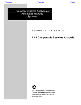 AHS Comparable Systems Analysis