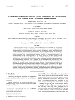 Characteristics of Summer Convective Systems Initiated Over the Tibetan Plateau