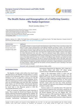 The Health Status and Demographics of a Conflicting Country: the Sudan Experience