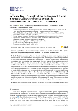 Acoustic Target Strength of the Endangered Chinese Sturgeon (Acipenser Sinensis) by Ex Situ Measurements and Theoretical Calculations