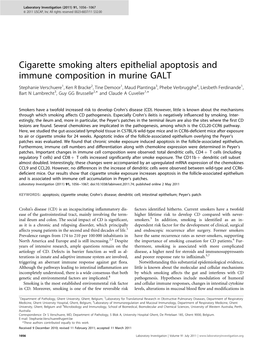 Cigarette Smoking Alters Epithelial Apoptosis and Immune Composition in Murine GALT