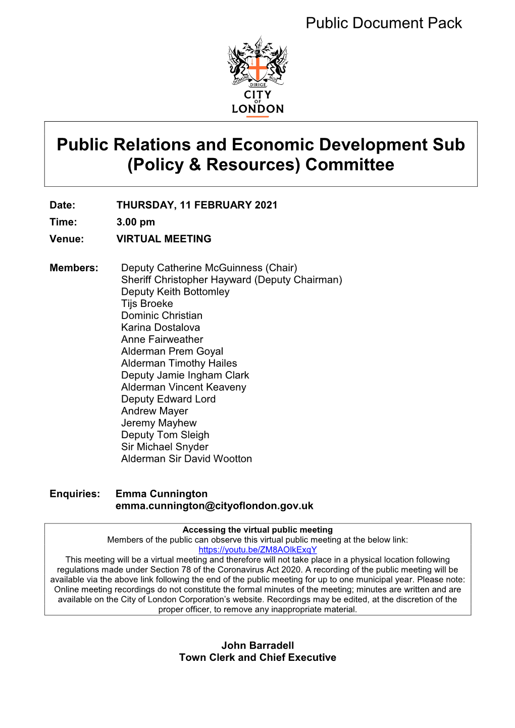 (Public Pack)Agenda Document for Public Relations and Economic