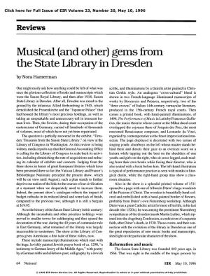 Musical (And Other) Gems from the State Library in Dresden