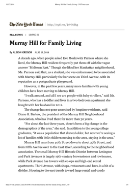 Murray Hill for Family Living - Nytimes.Com